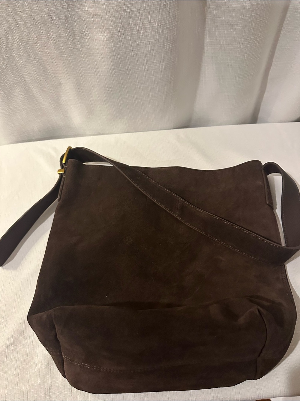 Dark Brown Suede Shoulder Bag